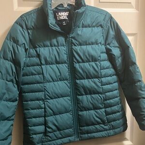 Lands' End Deep Teal Quilted Jacket